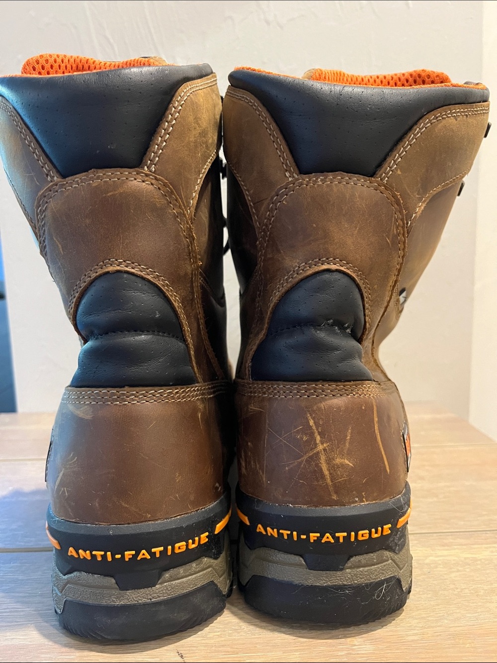 Timberland PRO Brown Leather Work Boots with Black Toe Caps - Picture 4 of 6